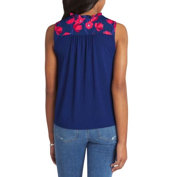 41Hawthorn (XSP) Orlee Mixed Material Sleeveless Top - Stitch Fix Floral Blouse - Picture 6 of 15